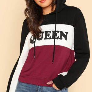 Queen color block hoodie